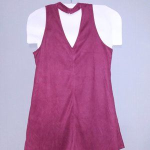 70's Suede Burgundy Dress Large L
